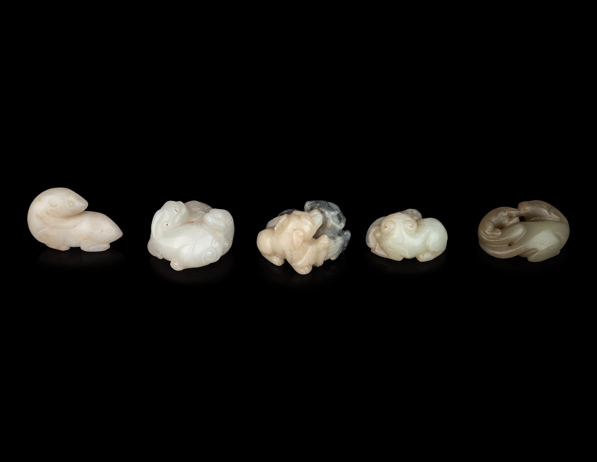 Five Chinese Carved Jade 'Animal' Groups
