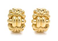 A Pair of 18 Karat Yellow Gold Earclips, 18.60 dwts.