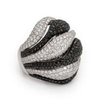 Diamond and Black Diamond Ring