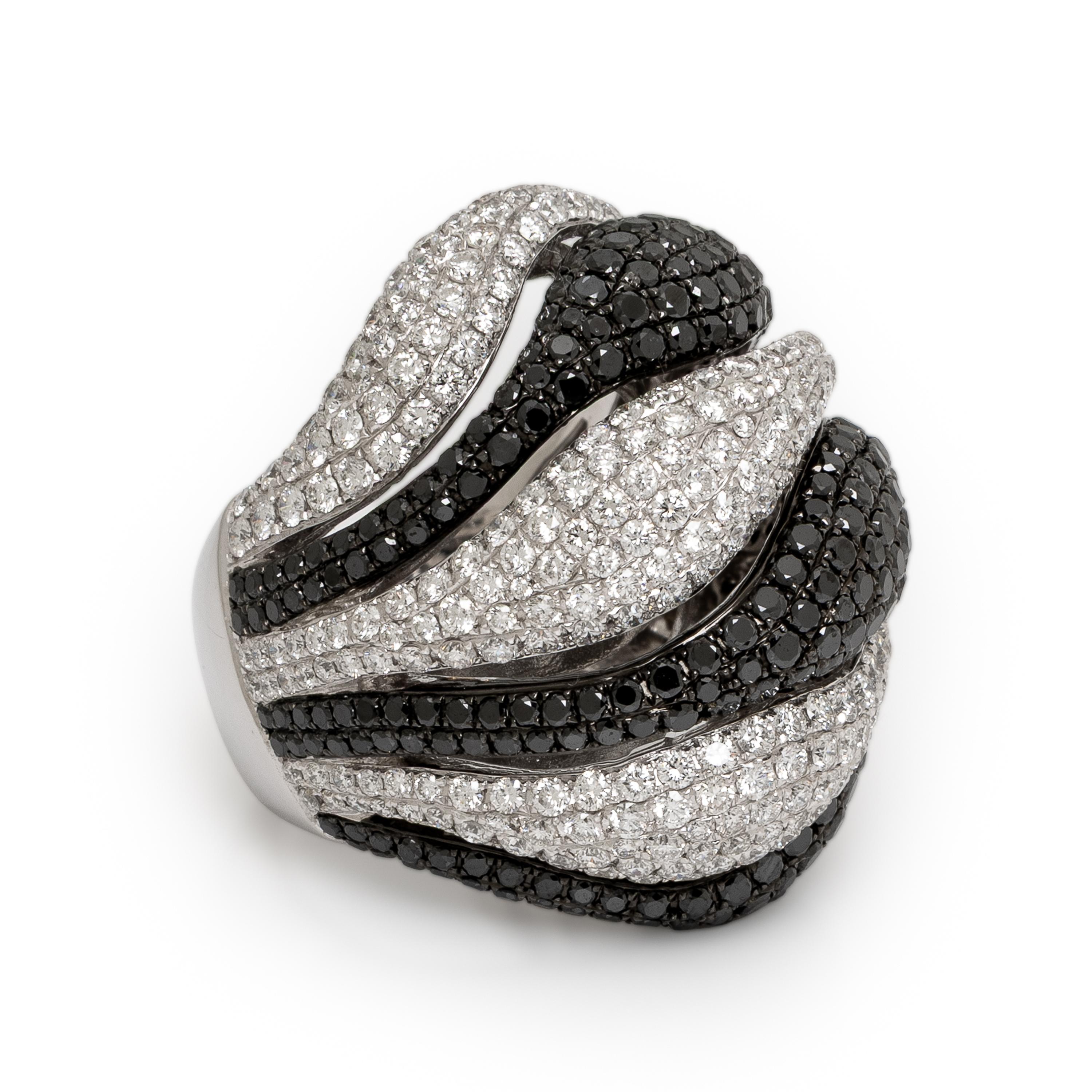 Diamond and Black Diamond Ring