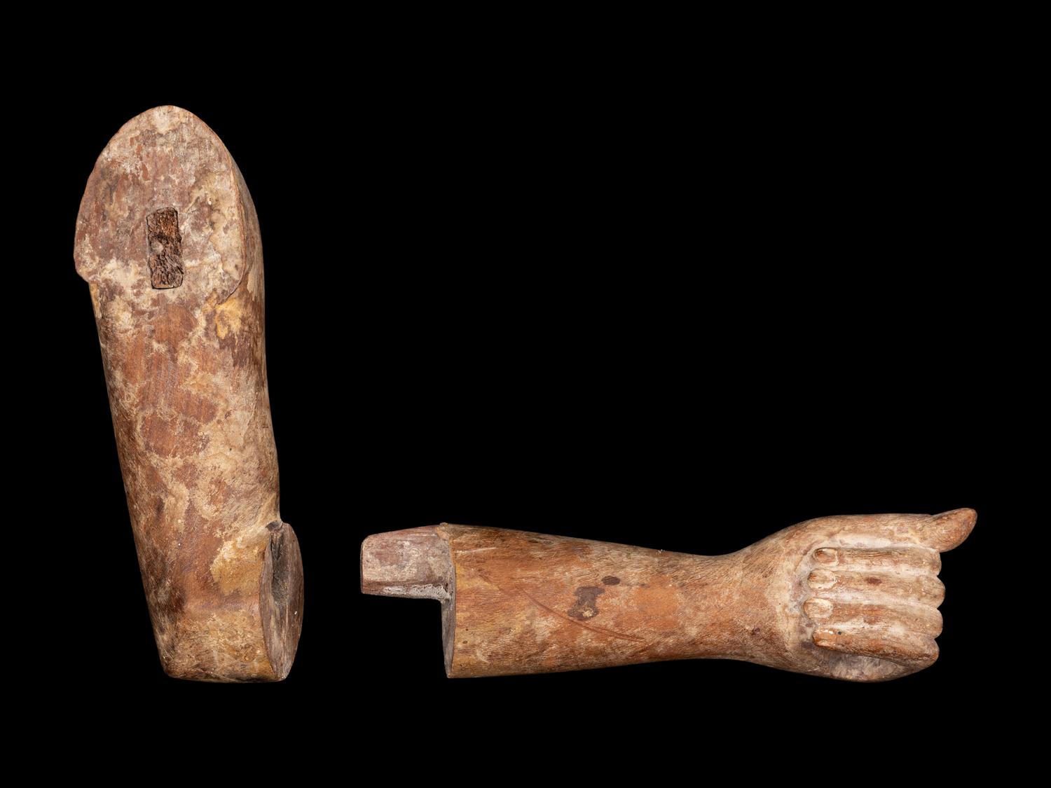 Two Egyptian Wood Arms