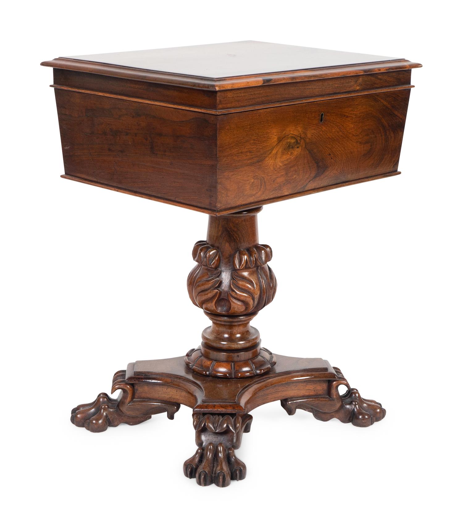 A Regency Diminutive Rosewood Teapoy — 19 CENTURY