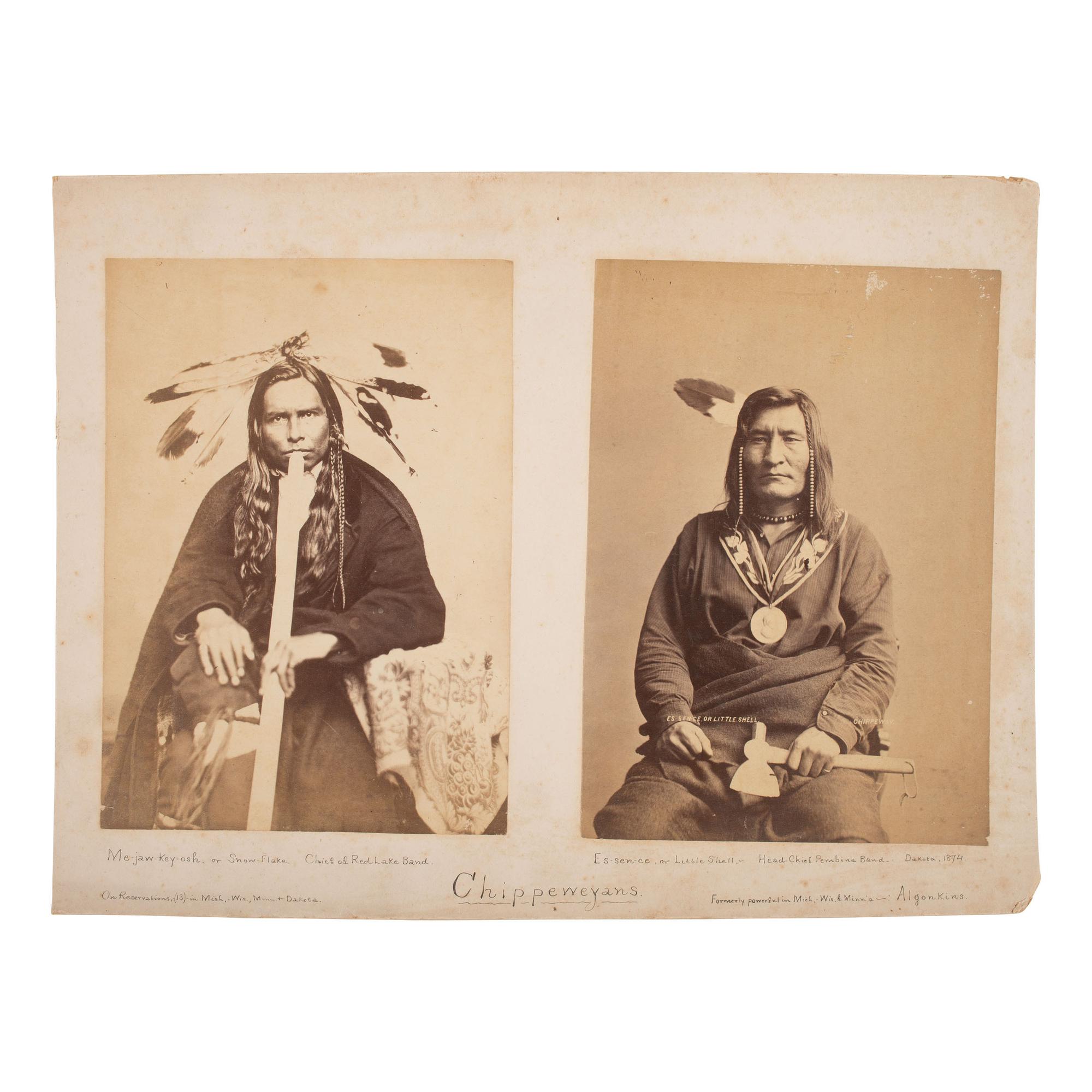 William Henry Jackson (American, 1843–1942) — Snow Flake and Little Shell, Chippewa
