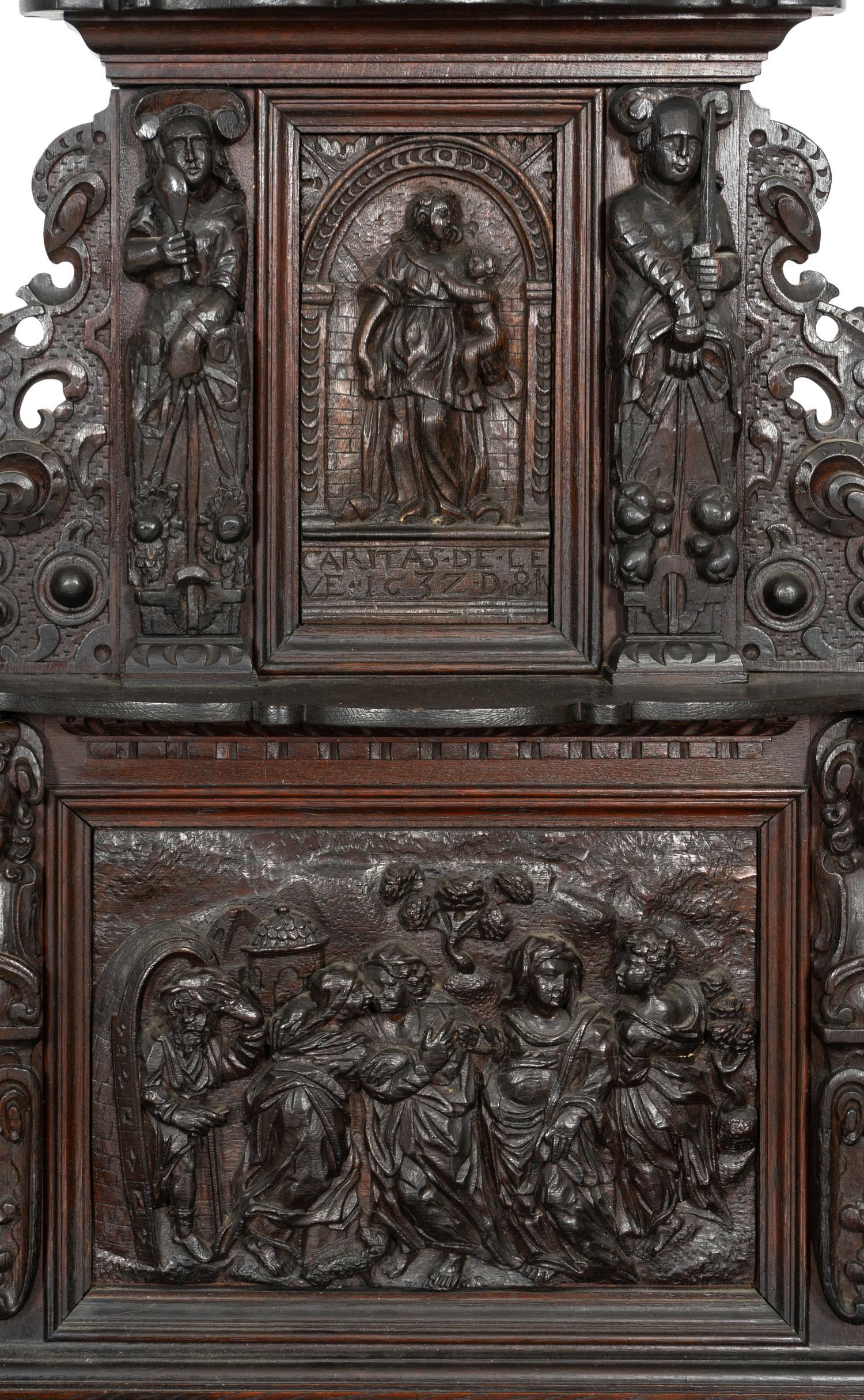 A Renaissance Revival Elaborately Carved Oak Stand