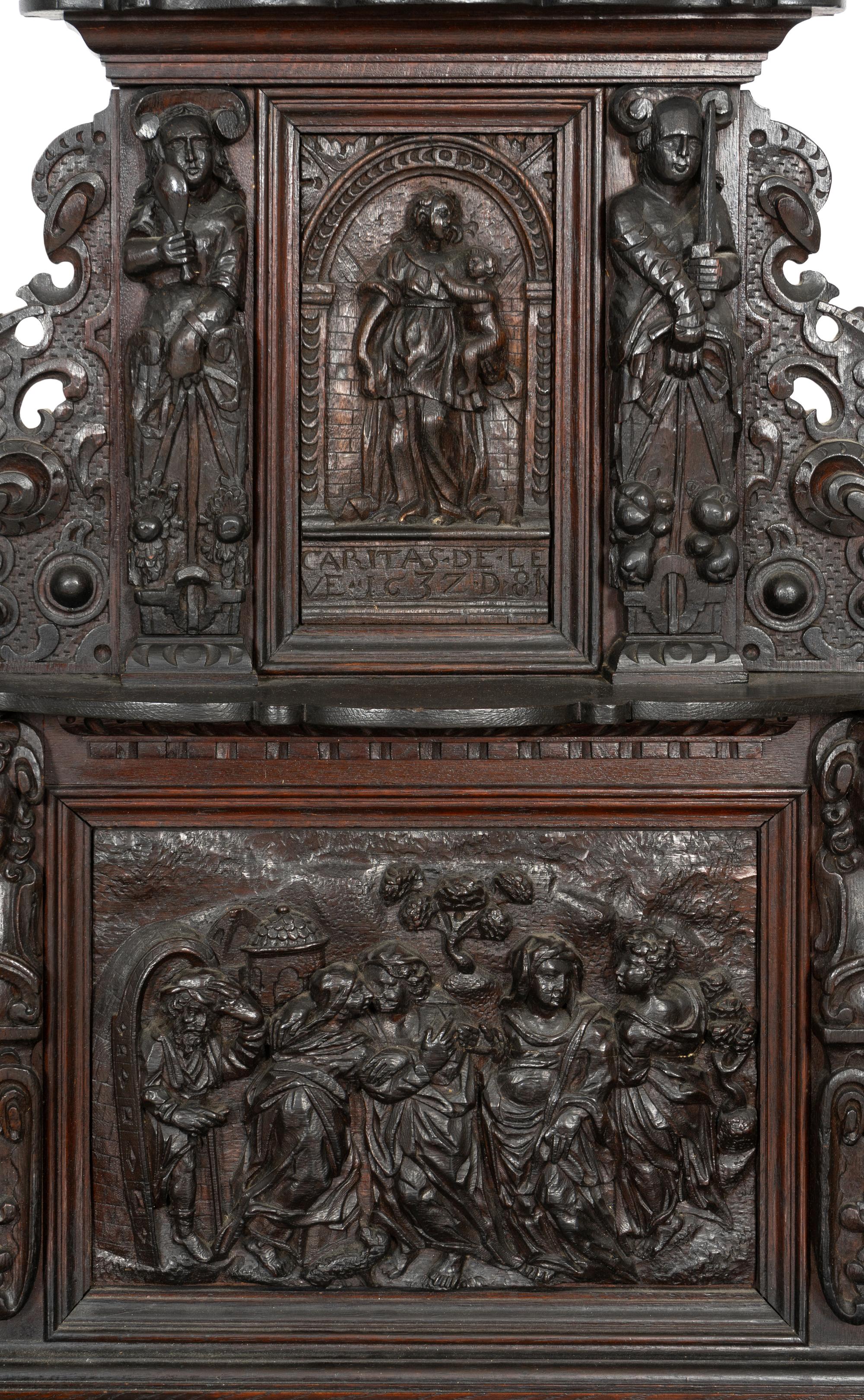 A Renaissance Revival Elaborately Carved Oak Stand