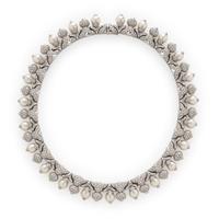 Bulgari, 'Profumo', Cultured Pearl, Diamond, and White Gold Necklace