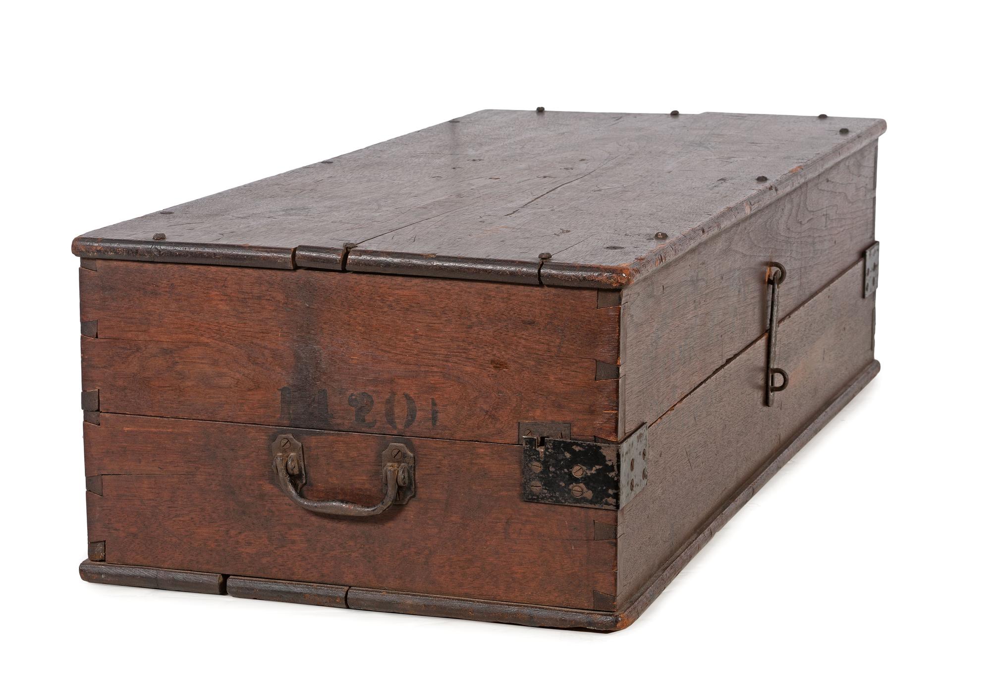 [CIVIL WAR - EQUIPMENT] Camp desk identified to Co. C, 77th New York State Volunteers