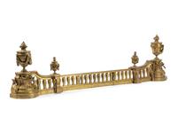 A Louis XVI Style Gilt Bronze Fire Fender