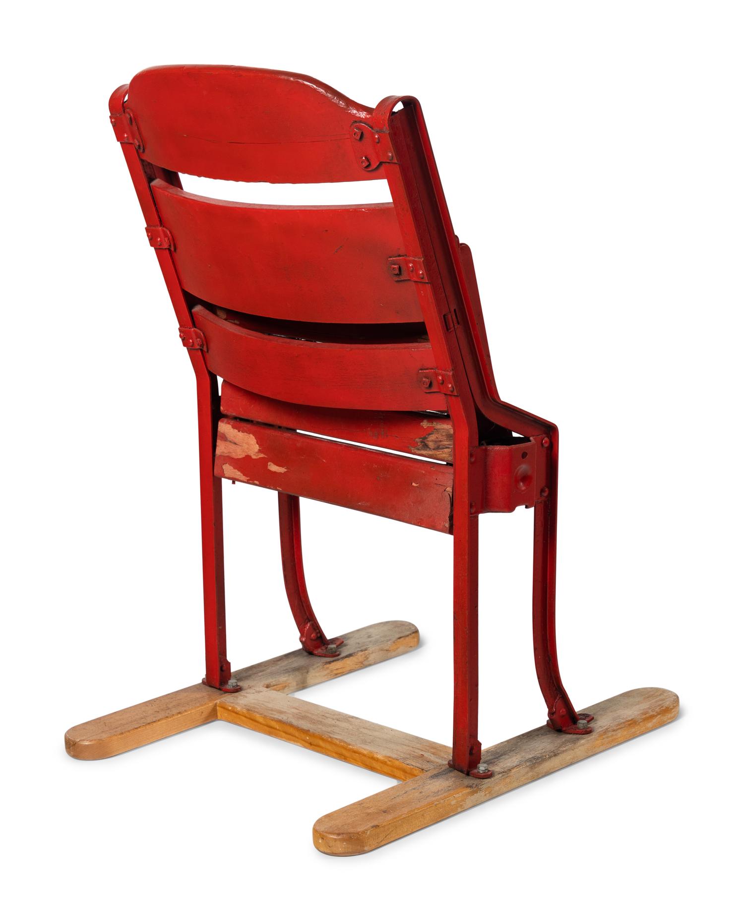 An Original Chicago Stadium Seat Chair From Michael Jordan Rookie Era,