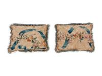 A Collection of Six Needlepoint and Tapestry Upholstered Cushions