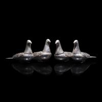 A Group of Four Southeast Asian Silver Bird Boxes, 20th Century 近代 鴿子式銀蓋盒一組四件