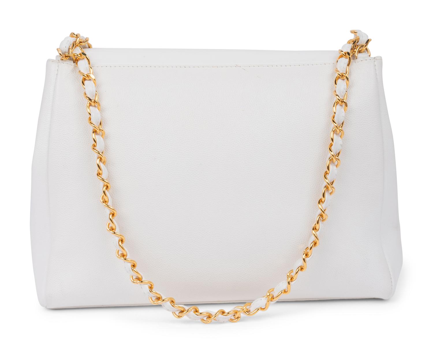 Chanel White Caviar Leather Bag, 1989-91