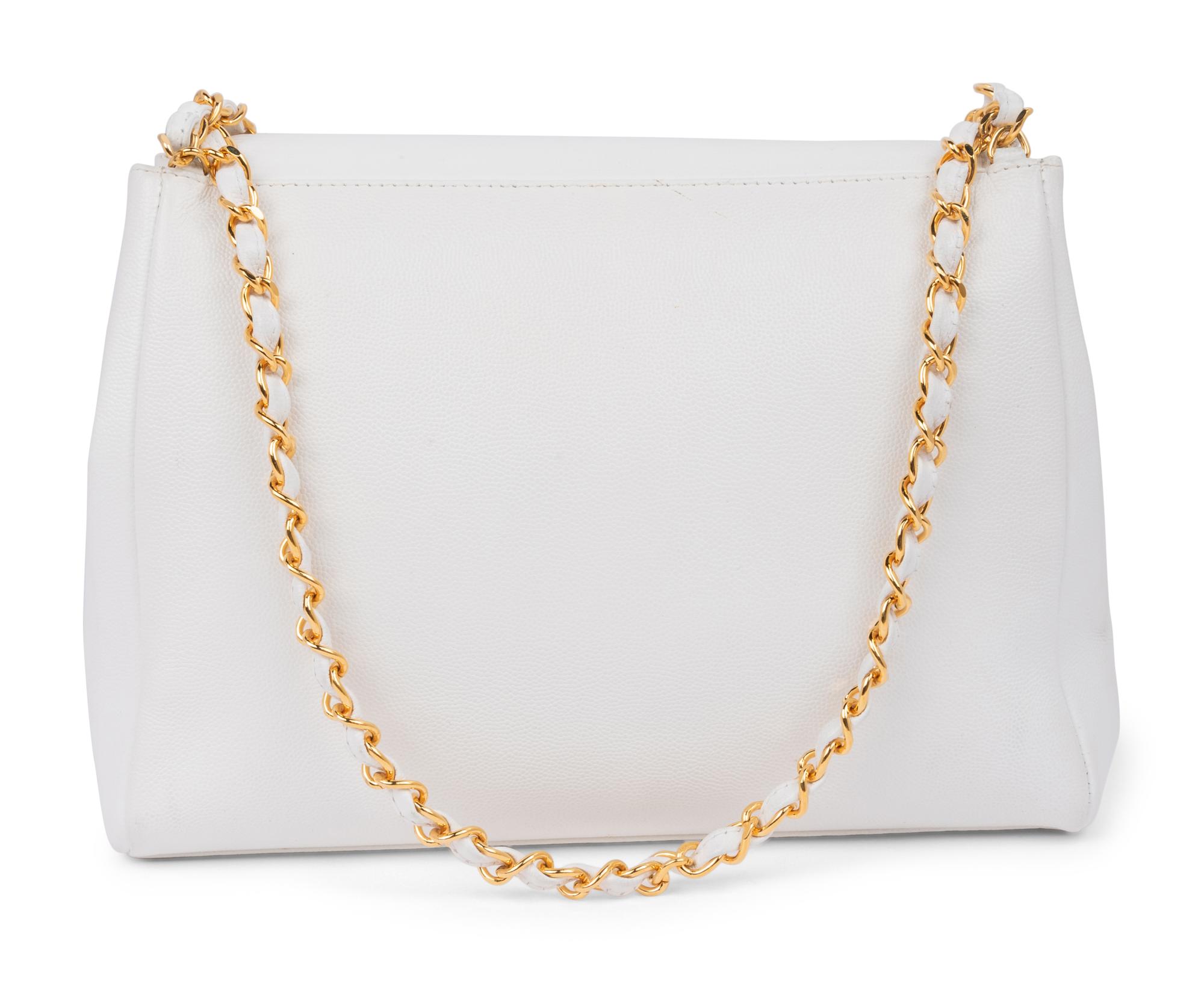 Chanel White Caviar Leather Bag, 1989-91