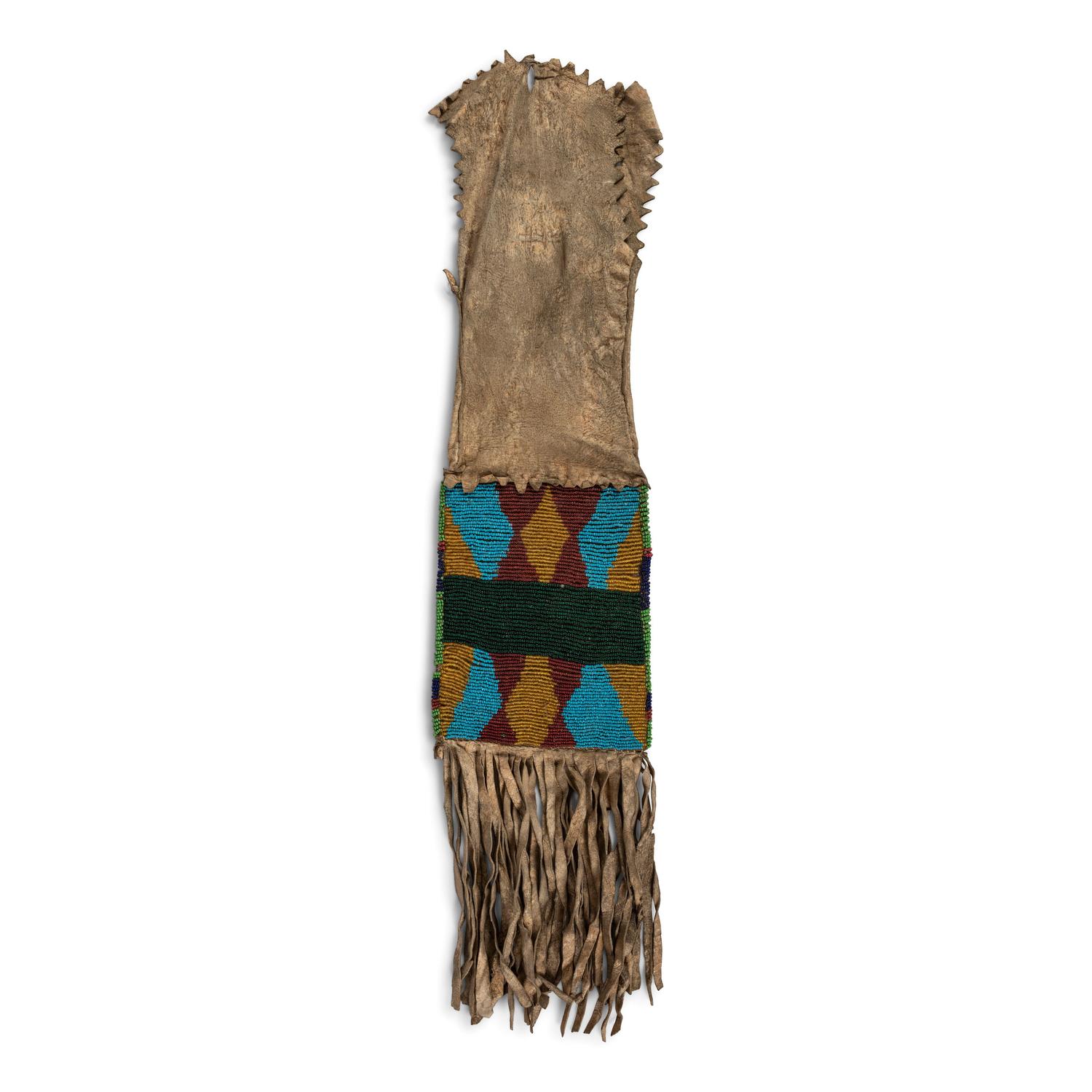 Plains Cree Beaded Hide Tobacco Bag