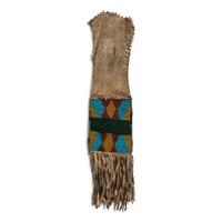 Plains Cree Beaded Hide Tobacco Bag