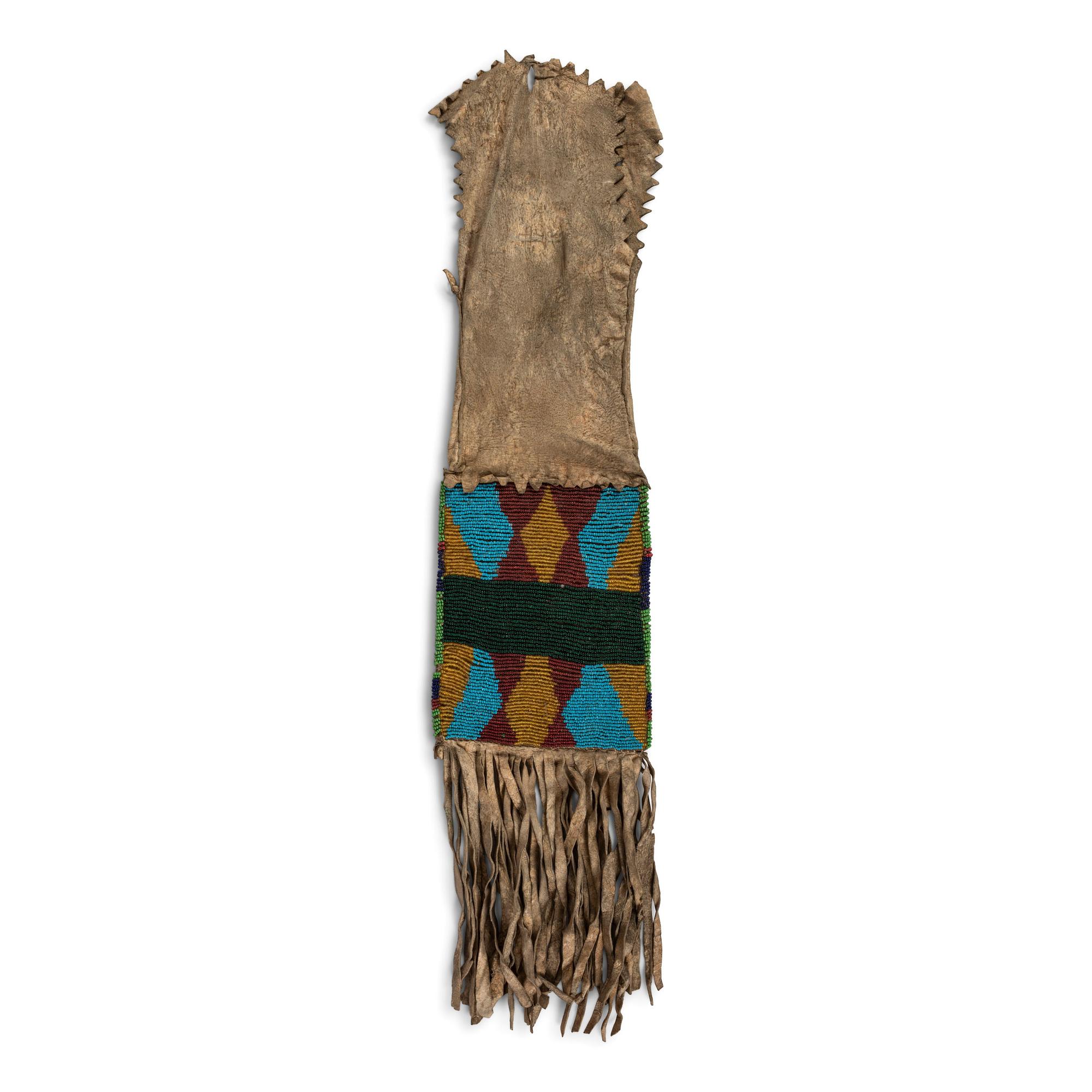 Plains Cree Beaded Hide Tobacco Bag