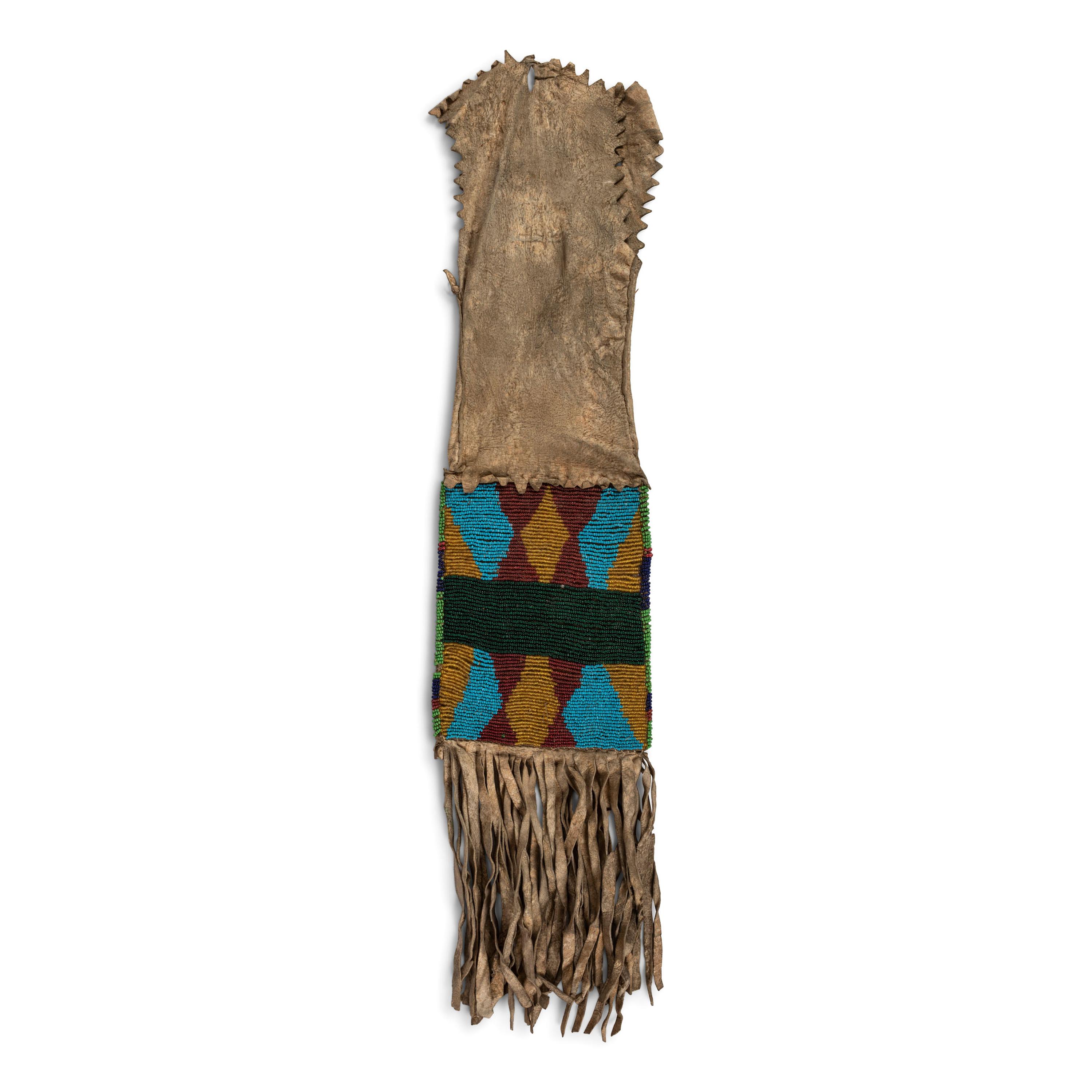 Plains Cree Beaded Hide Tobacco Bag