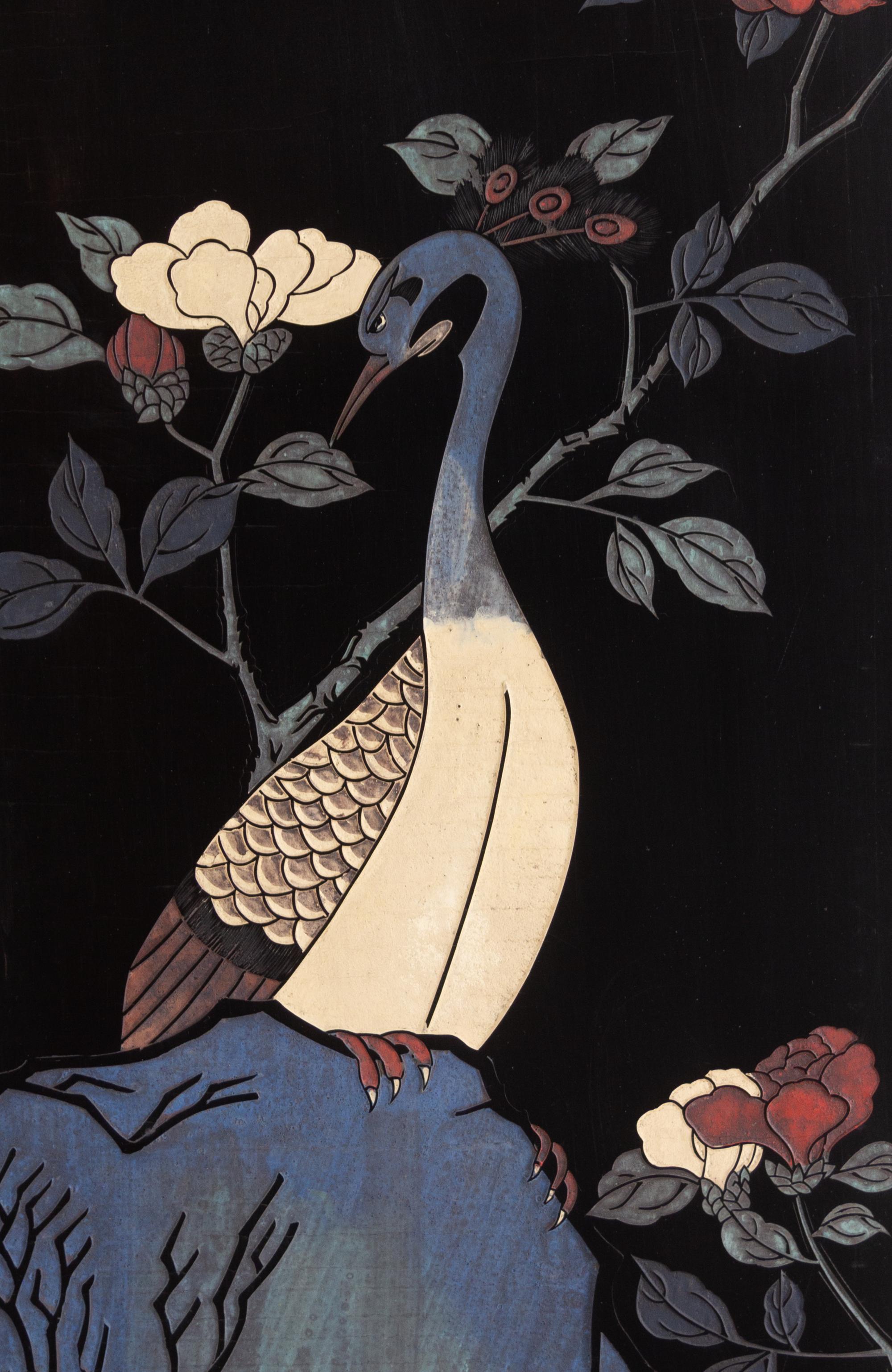 A Chinese Large Eight-Paneled Coromandel Lacquered Floor Screen