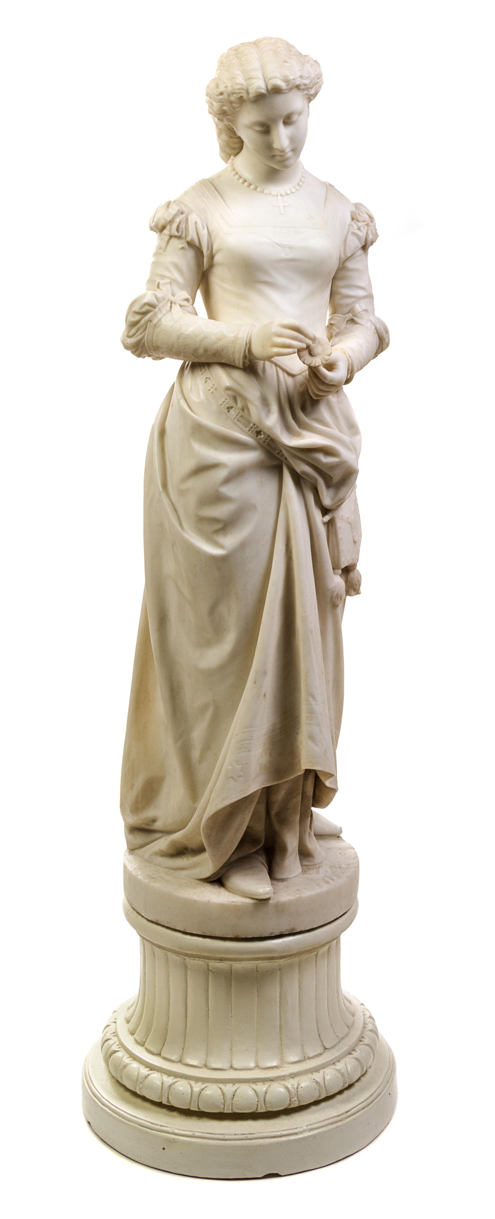 Pasquale Romanelli, (Italian, 1812-1887), Woman with Flower, 1865