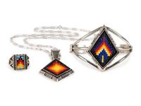 Southwestern-style Sterling Silver Jewelry, with Beaded Design