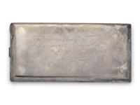 STERLING SILVER AND SAPPHIRE AUTOGRAPHED CIGARETTE CASE