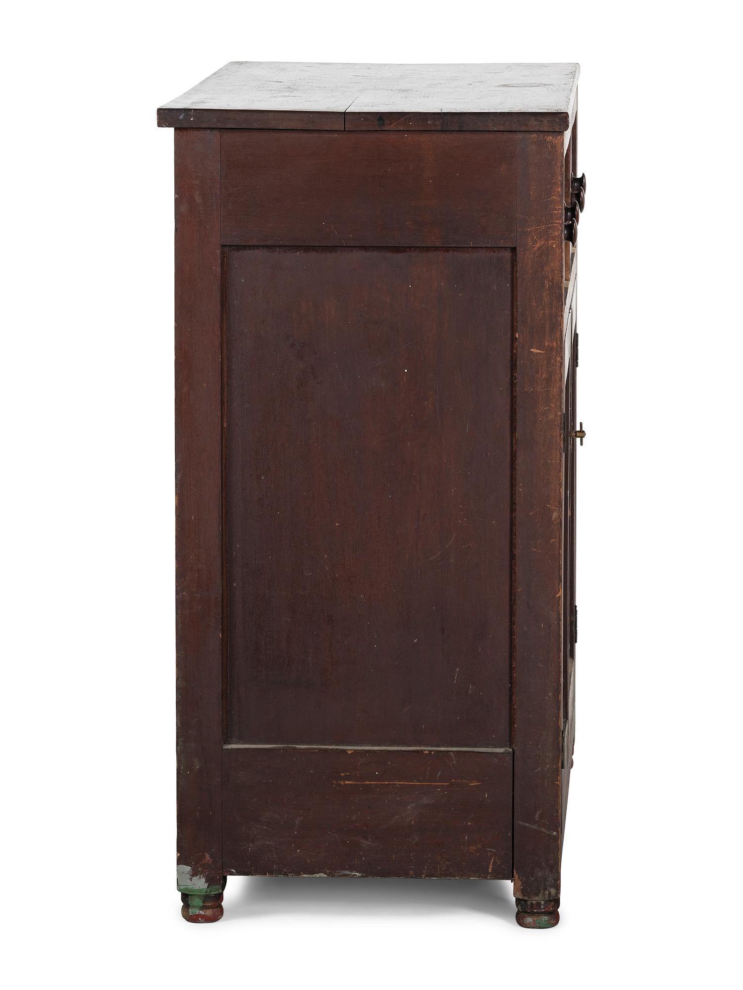 A Country Federal Cherrywood Two Drawer Jelly Cupboard