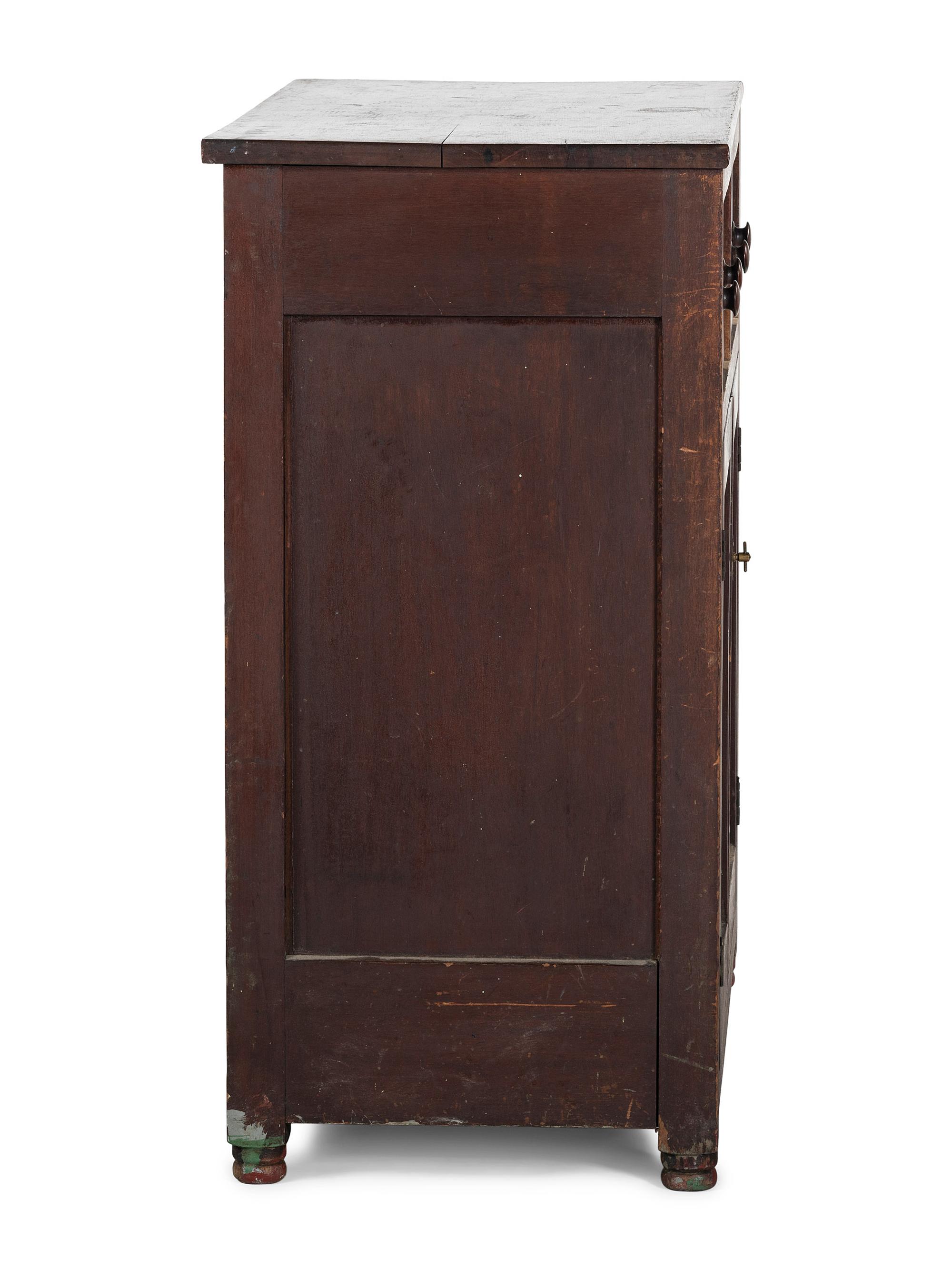 A Country Federal Cherrywood Two Drawer Jelly Cupboard