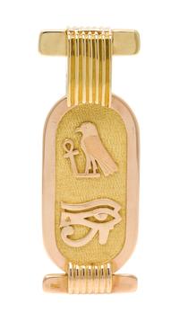 An 18 Karat Gold Cartouche Pendant/Brooch, 50.70 dwts.