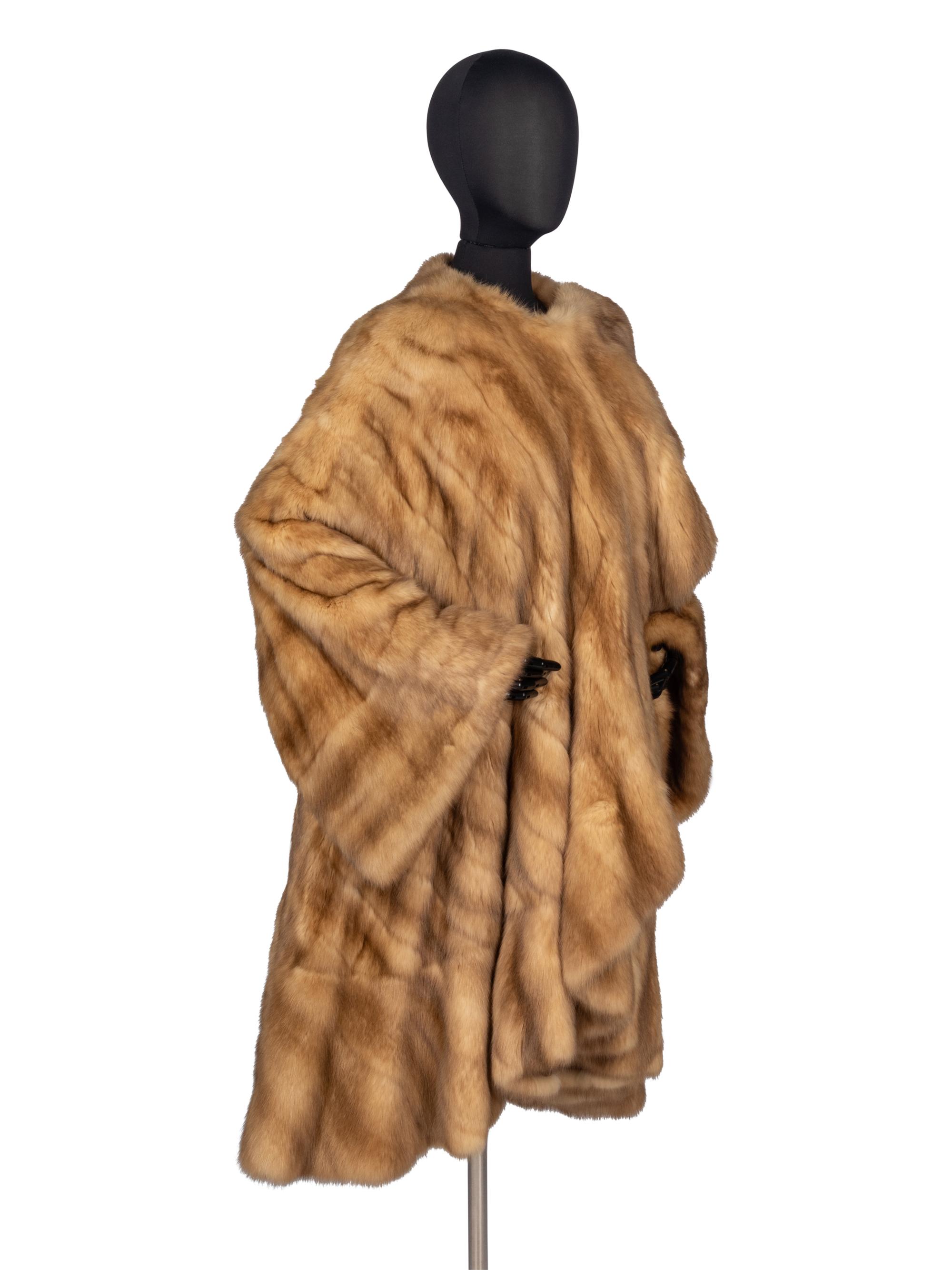 Revillon Golden Sable Draped Coat