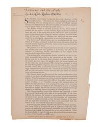 LAWRENCE, Thomas Edward (1888-1935). Seven Pillars of Wisdom, a triumph . [London: Privately Printed], 1926.
