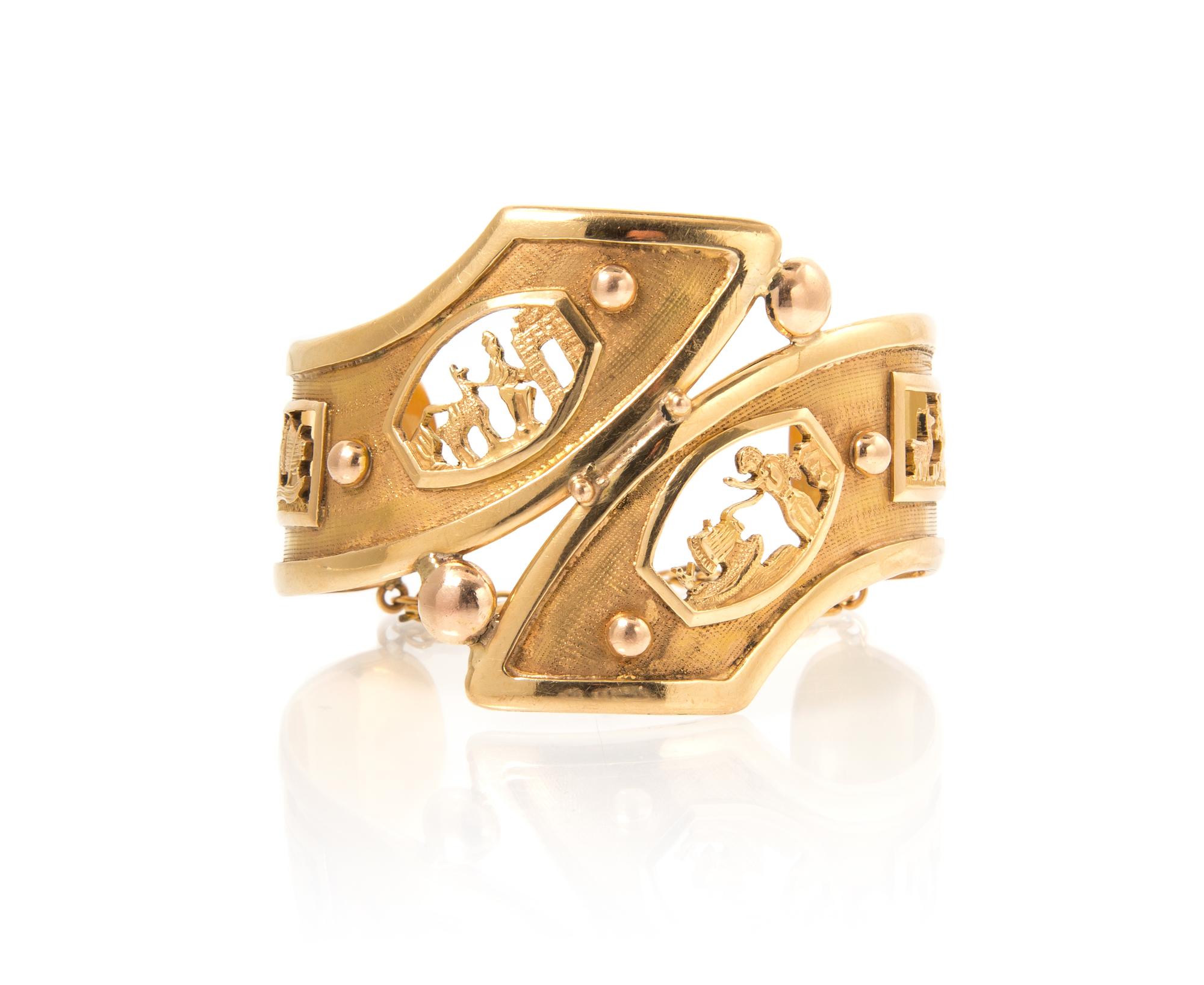 An 18 Karat Yellow Gold Cuff Bracelet, Peru, 29.50 dwts.