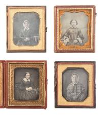 [EARLY PHOTOGRAPHY]. 16 sixth plate daguerreotypes of women with books and other objects of interest.