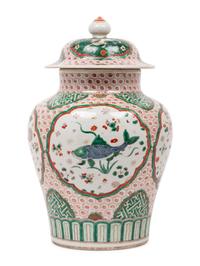 A Wucai Porcelain Covered Jar