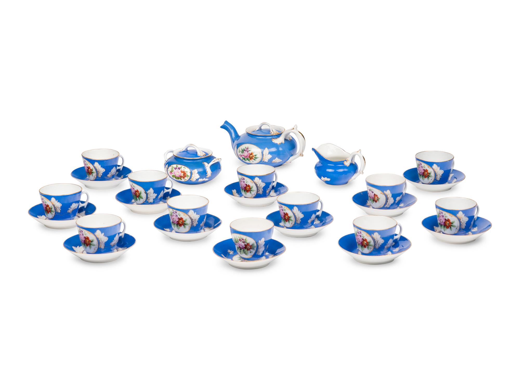 A Russian Porcelain Tea Service