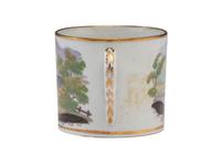 Four Painted Porcelain Articles and a Transferware Plate