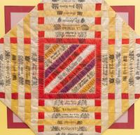 A Folk Art Silk Cigar Ribbon Display