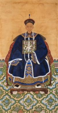 Two Ancestor Portraits 51 x 21 inches (image). — 19TH CENTURY