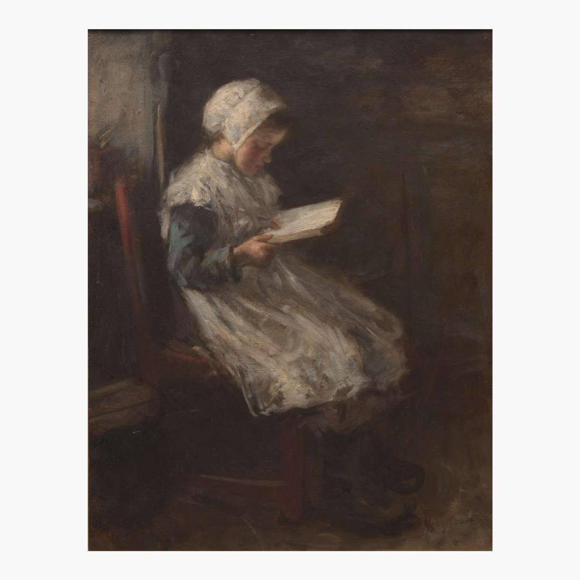Robert Gemmell Hutchison (Scottish, 1855–1936) Seated Girl Reading