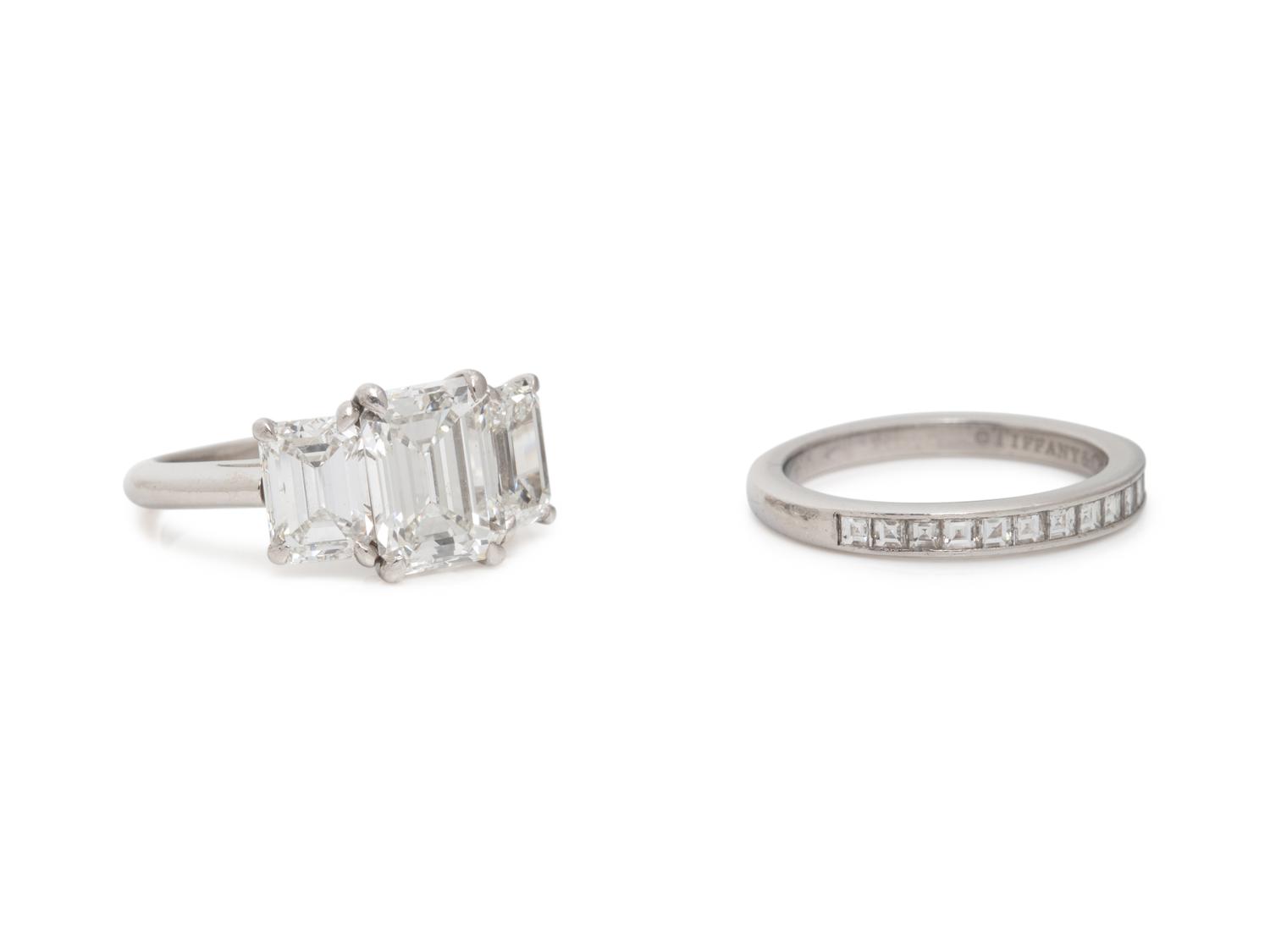 TIFFANY & CO., DIAMOND RING AND BAND