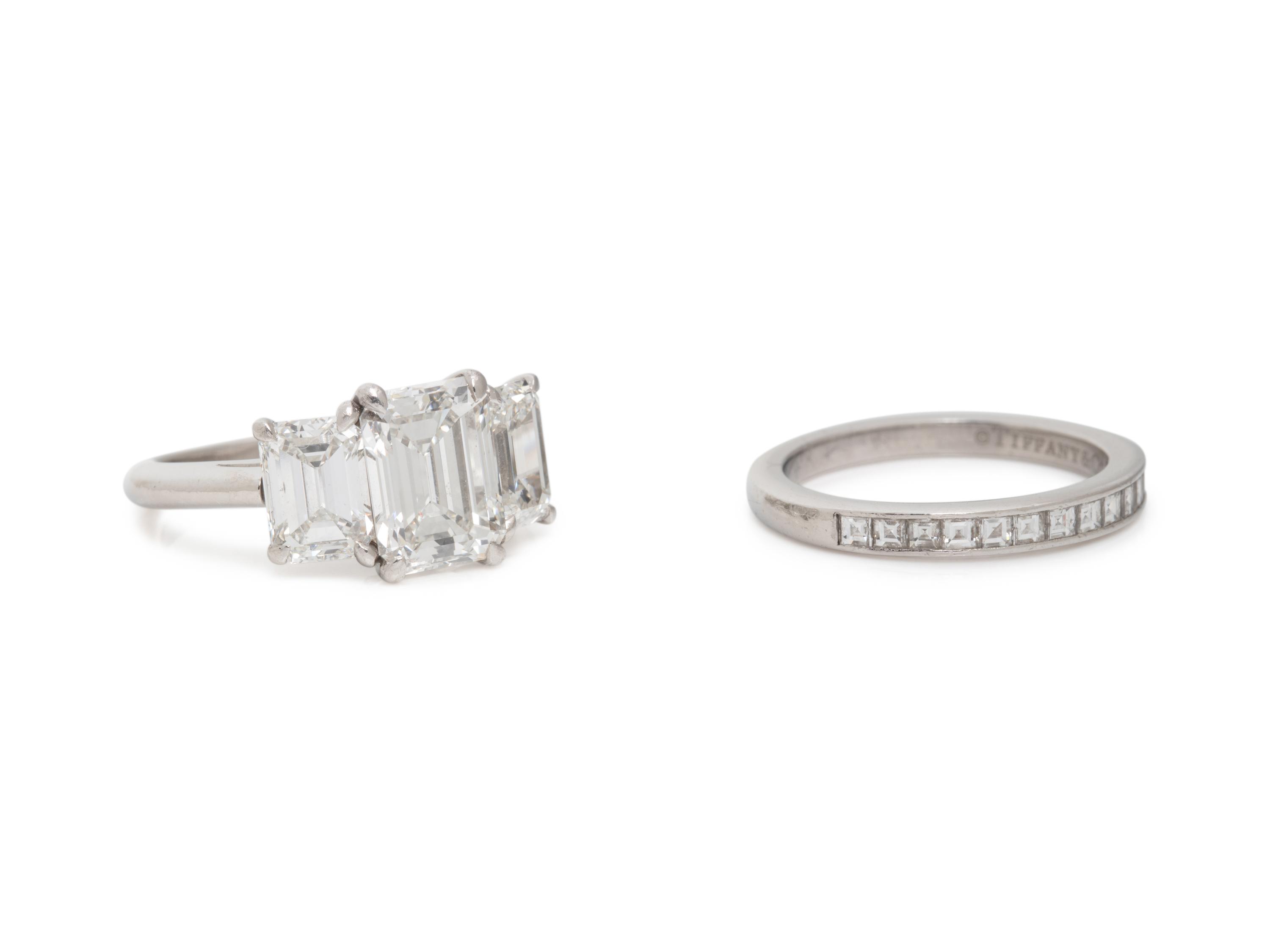 TIFFANY & CO., DIAMOND RING AND BAND