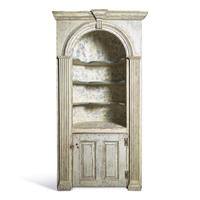 A Chippendale Blue-Painted Pine Corner Cupboard