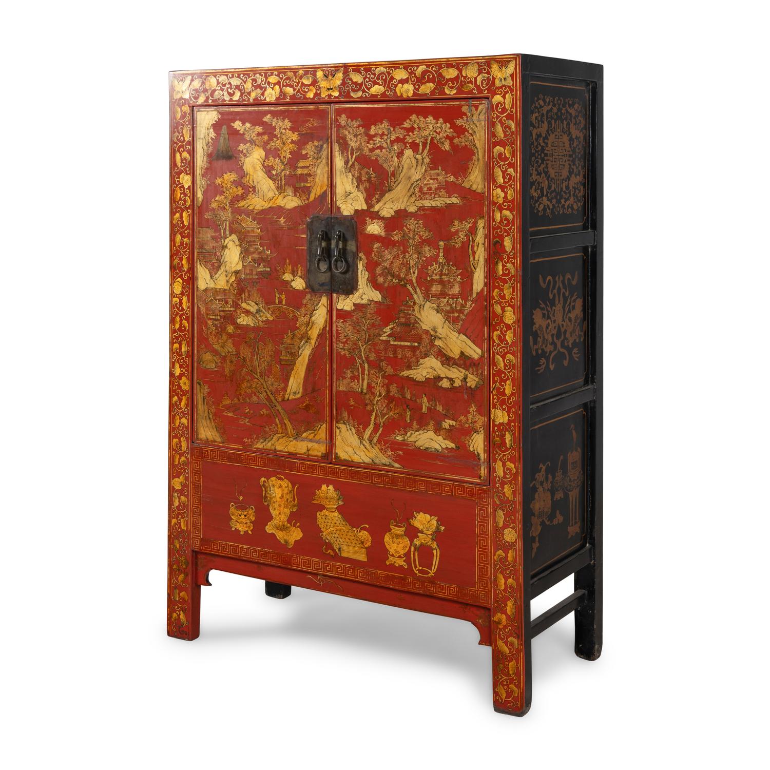 A Chinese Red Lacquer Cabinet