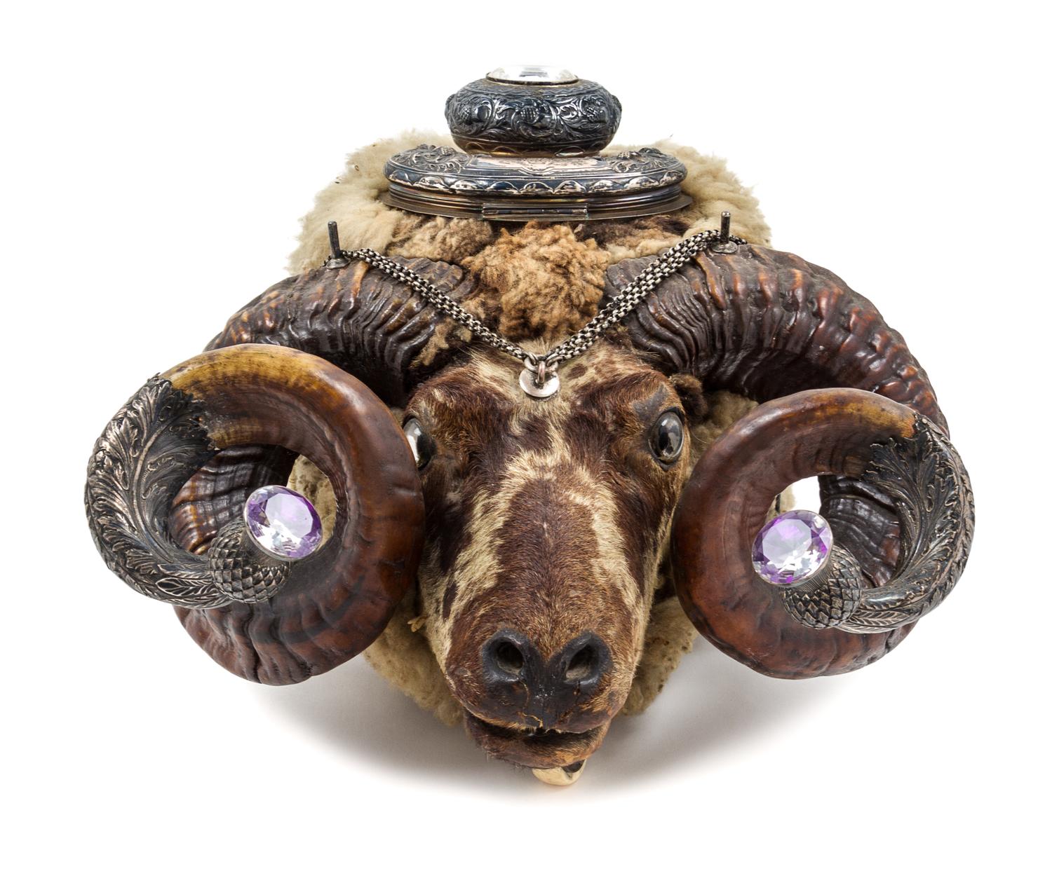An English Silver-Plate Mounted Taxidermy Humidor Width 16 1/2 inches. — William Marshall, Edinburgh, 1870