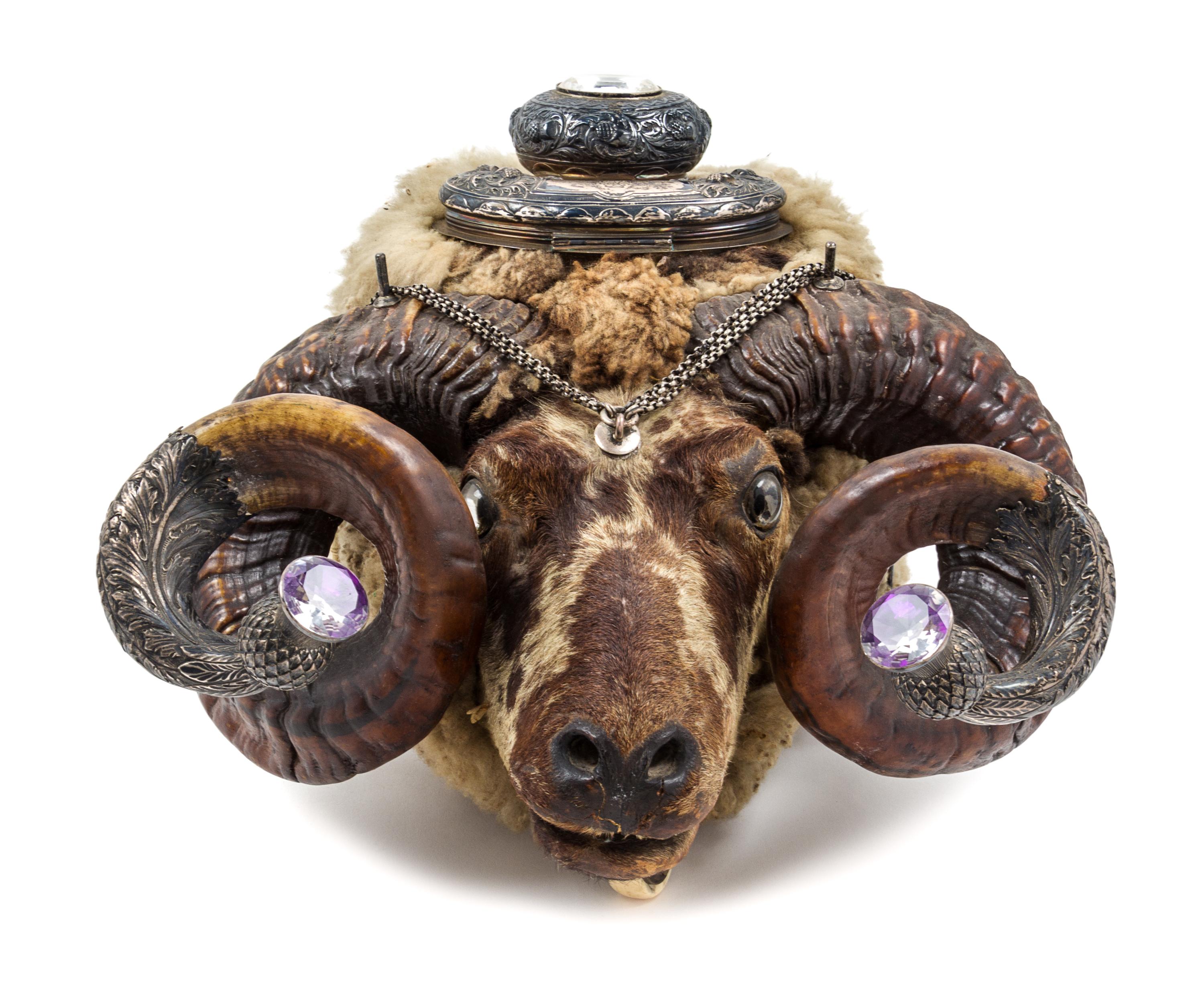 An English Silver-Plate Mounted Taxidermy Humidor Width 16 1/2 inches. — William Marshall, Edinburgh, 1870