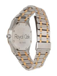 AUDEMARS PIGUET, REF. 25594SA STAINLESS STEEL AND 18K YELLOW GOLD 'ROYAL OAK' DAY DATE MOON PHASE WATCH