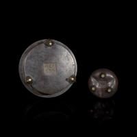 Two Chinese patinated bronze censors 加漆銅香爐兩件 Apocryphal Xuande marks ????