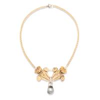 CONVERTIBLE ROSE GOLD, DIAMOND, AND GREY CULTURED PEARL PENDANT BROOCH NECKLACE
