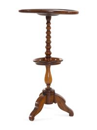 A William and Mary Style Turned Walnut Candle Stand
