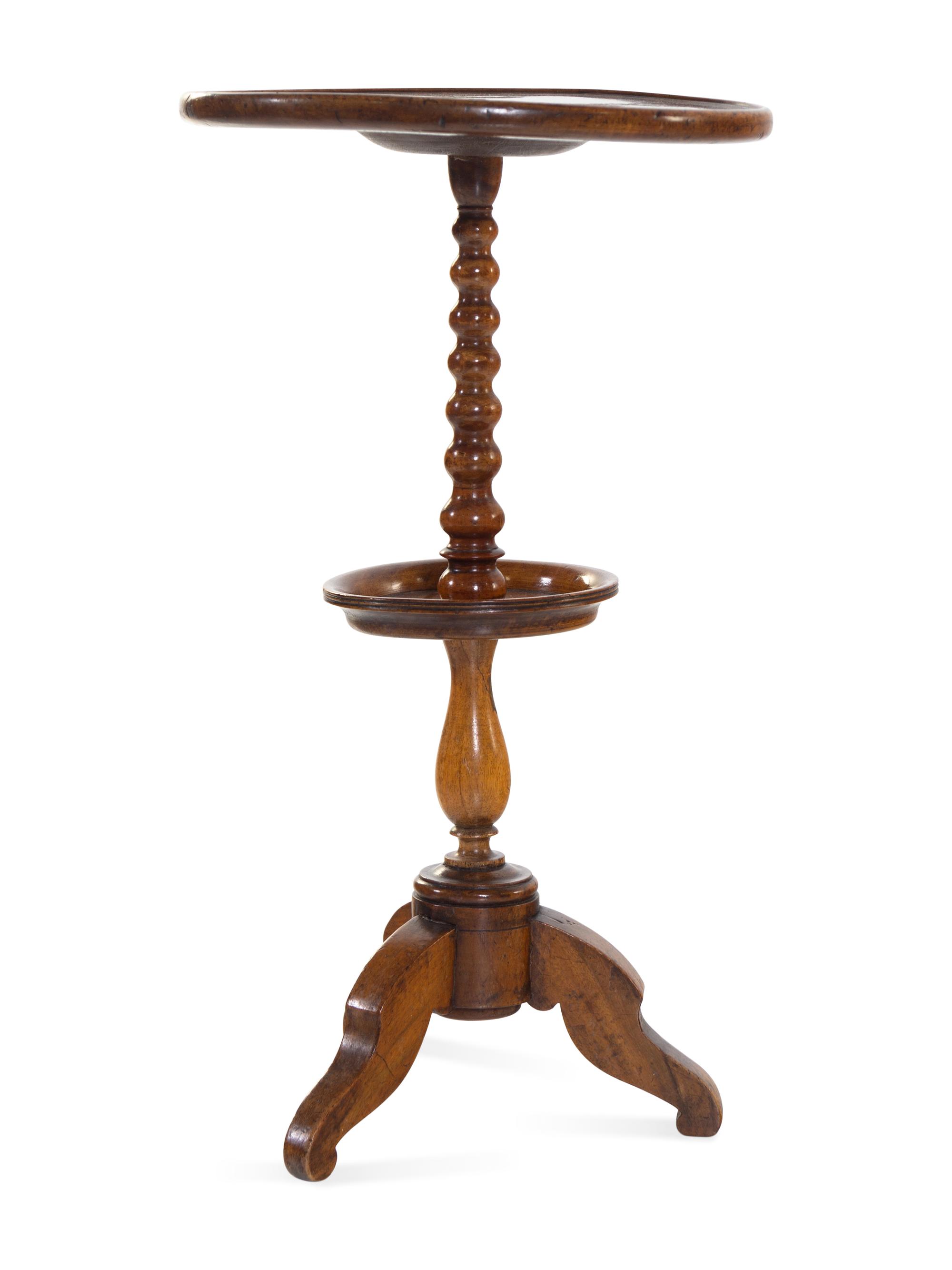 A William and Mary Style Turned Walnut Candle Stand