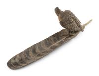 An Austrian Cold-Painted Bronze Figure of a Bird of Prey Perched on a Feather